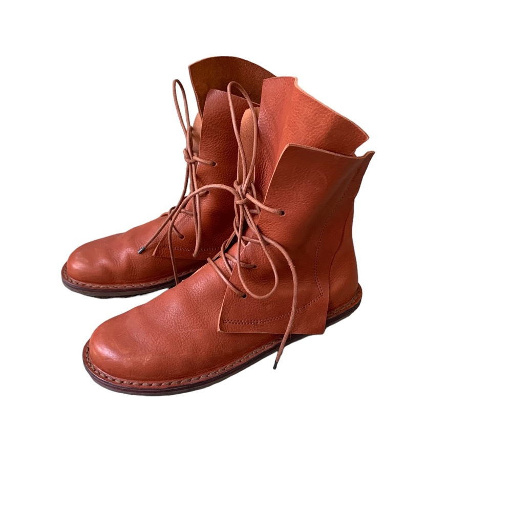 Trippen rusty orange leather one-of-a-kind sample boots - size 42